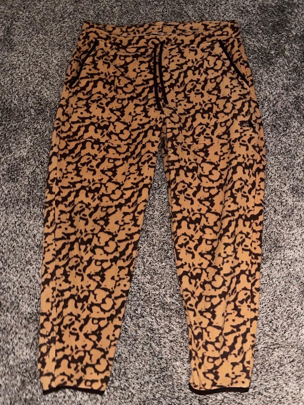 The North Face Brown and Tan Patterned Fleece Pants